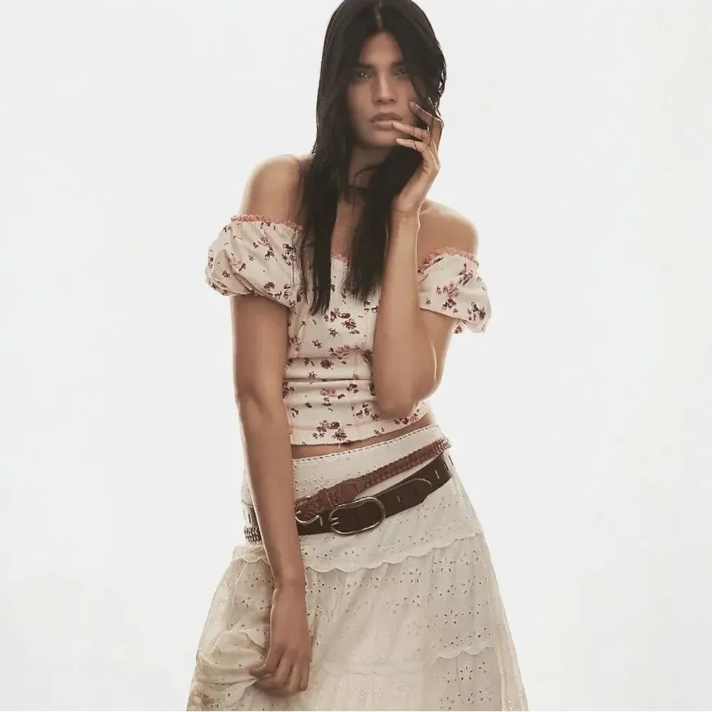 NWT Anthropologie Adjustable Notch Belt Honey Size Large